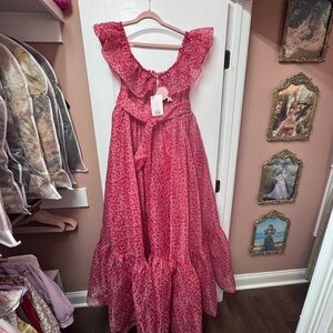 Selkie Pink Floral Maxi Dress